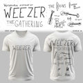 Weezer The Gathering World Wide Signature V-Neck Shirt White Weezer Merch Gifts For Rock Lovers - Merchluma