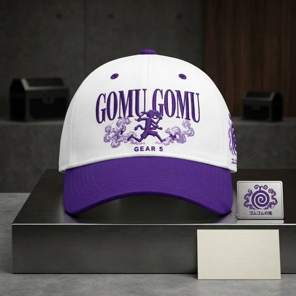 One Piece Luffy Gomu Gomu No Mi Devil Fruit Cap Embroidered One Piece Merch Gifts For BFF - Merchluma