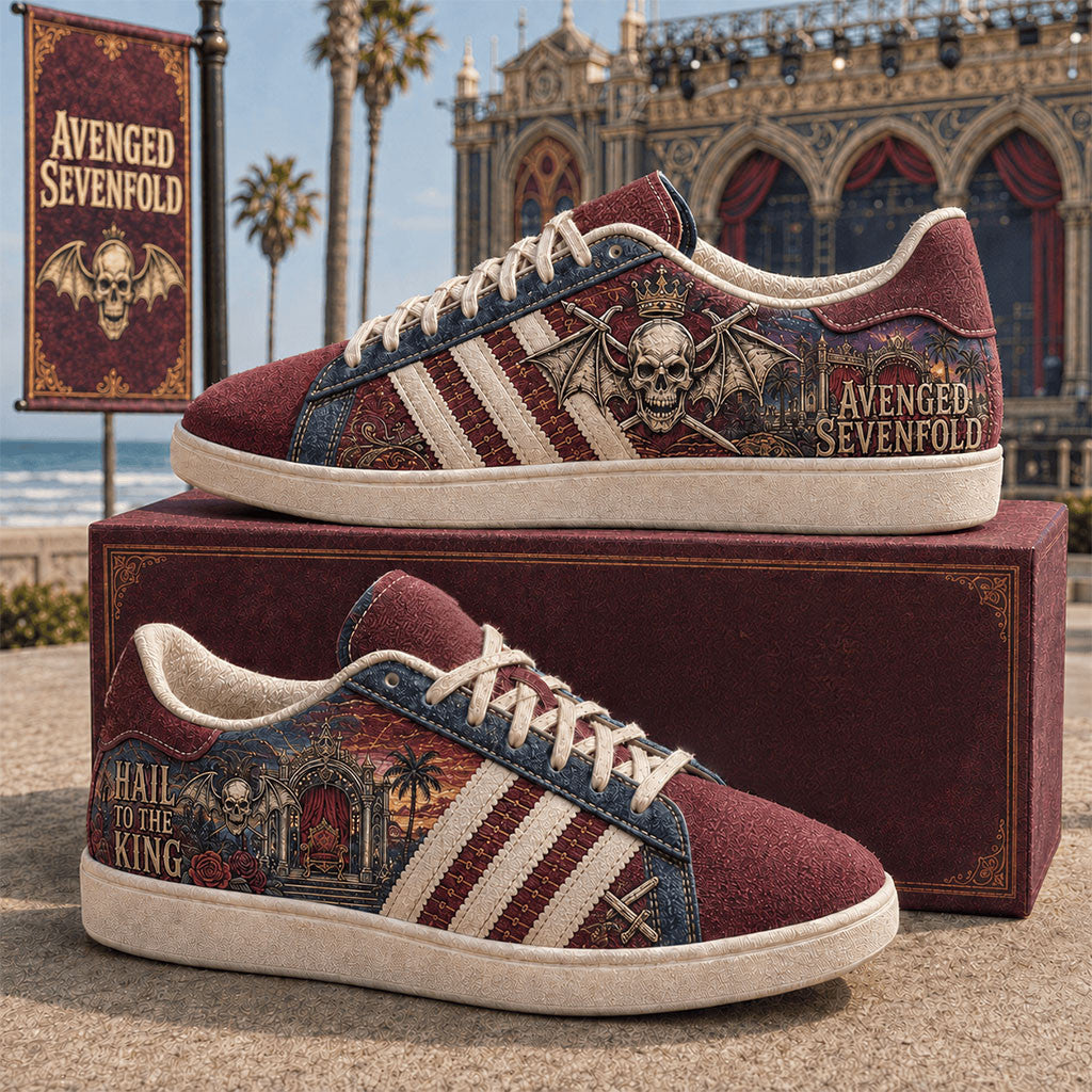 Avenged Sevenfold Hail To The King Shoes Sneakers Avenged Sevenfold Merch Gift For Band Fans - Merchluma