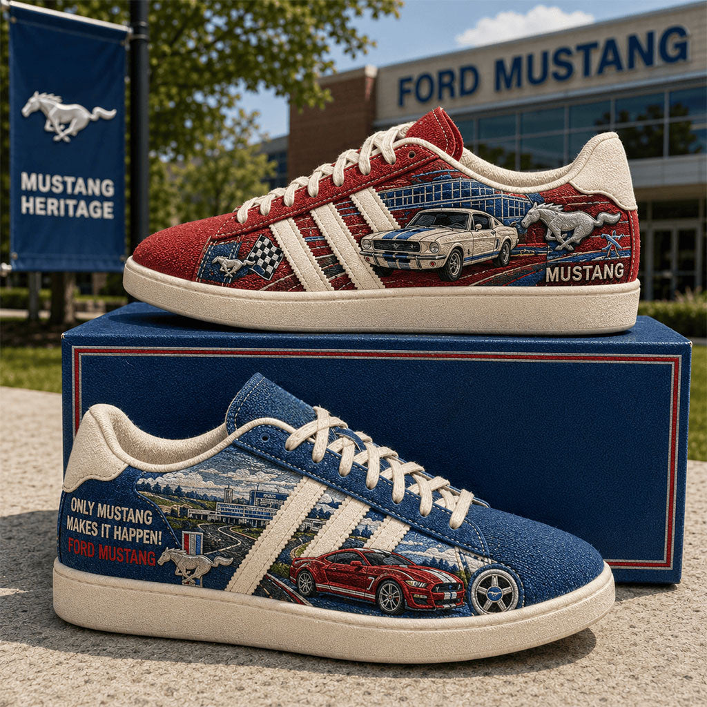 Ford Mustang Shoes Only Mustang Makes It Happen Sneakers Ford Mustang Merch Car Lover Gifts - Merchluma