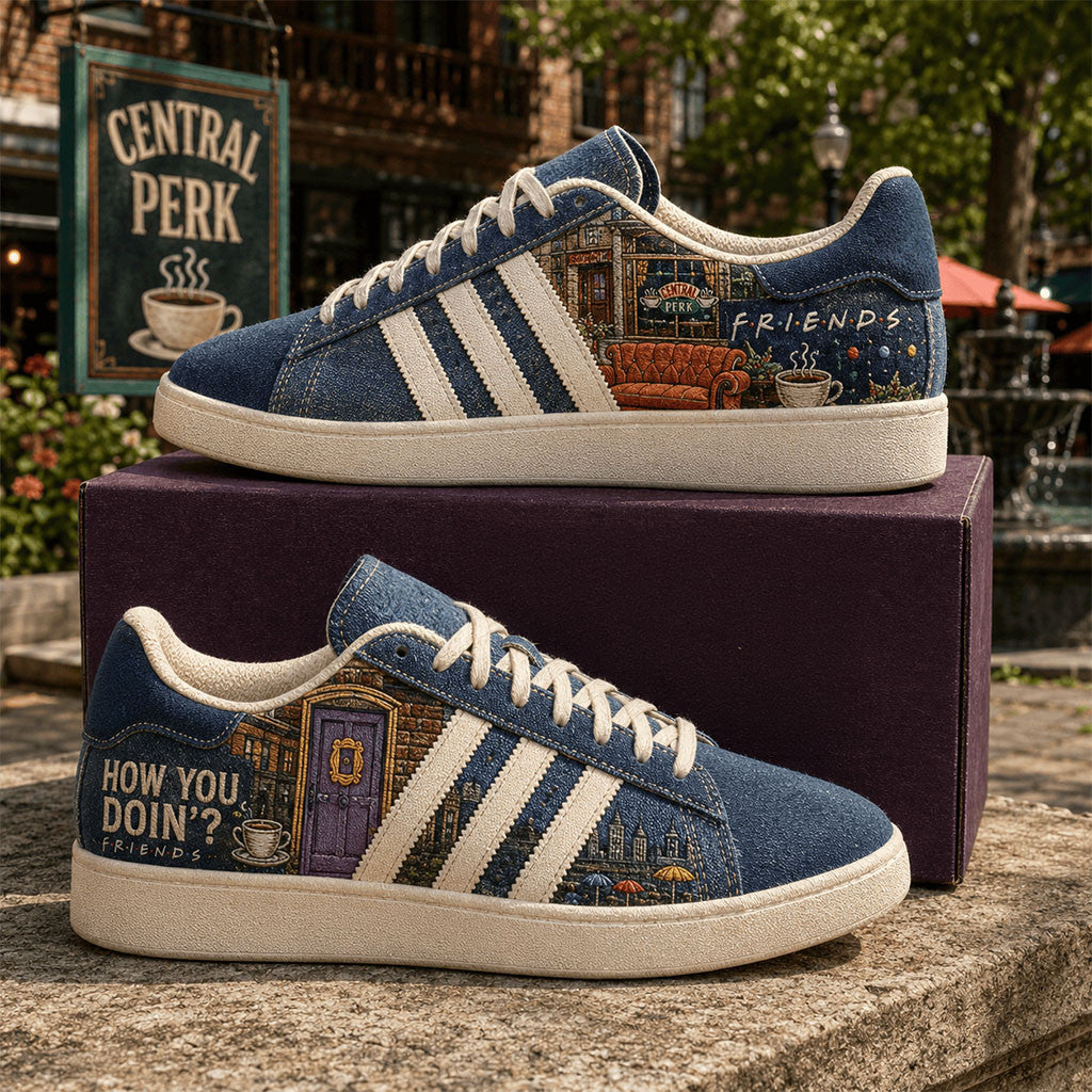 Friends TV Show Sneakers How You Doin Shoes Friends Merch Sitcom Fan Gifts Ideas - Merchluma