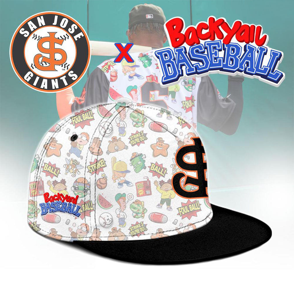 San Jose Giants x Backyard Baseball Snapback Hat Giants Merch Best Gifts For Baseball Fans - Merchluma