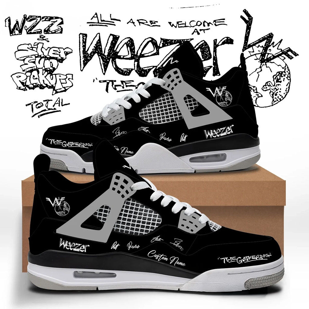 Custom Weezer Merch The Gathering World Wide Signature Sneakers Best Gifts For Rock Fan - Merchluma