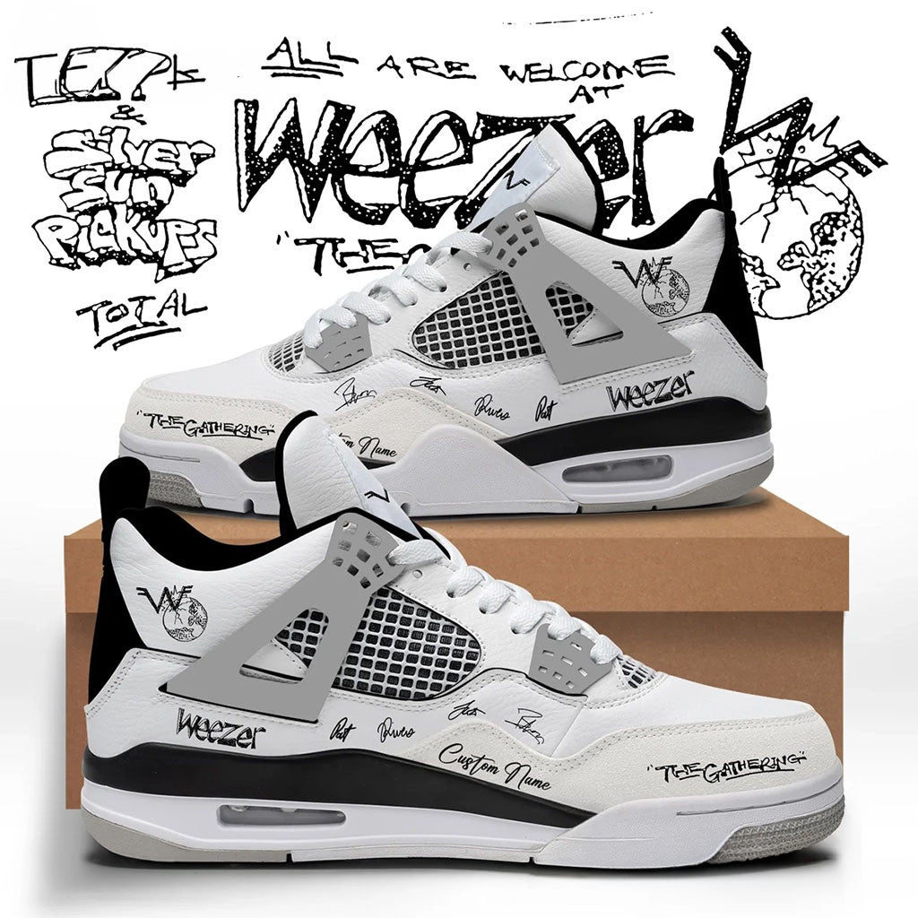 Custom Weezer Merch The Gathering World Wide Signature Shoes Gifts For Music Lovers - Merchluma