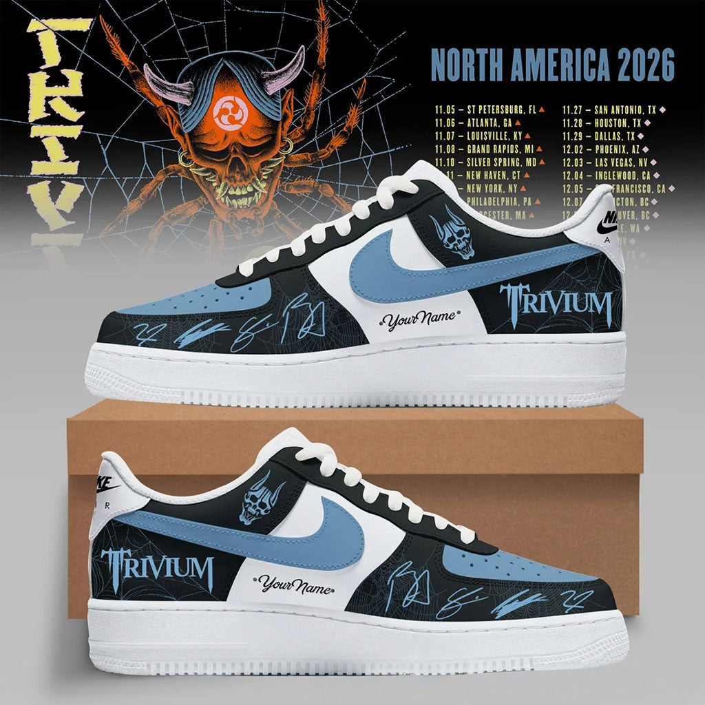 Custom Trivium North America Tour Sneakers Trivium Merch Metal Band Concert Fan Gift - Merchluma