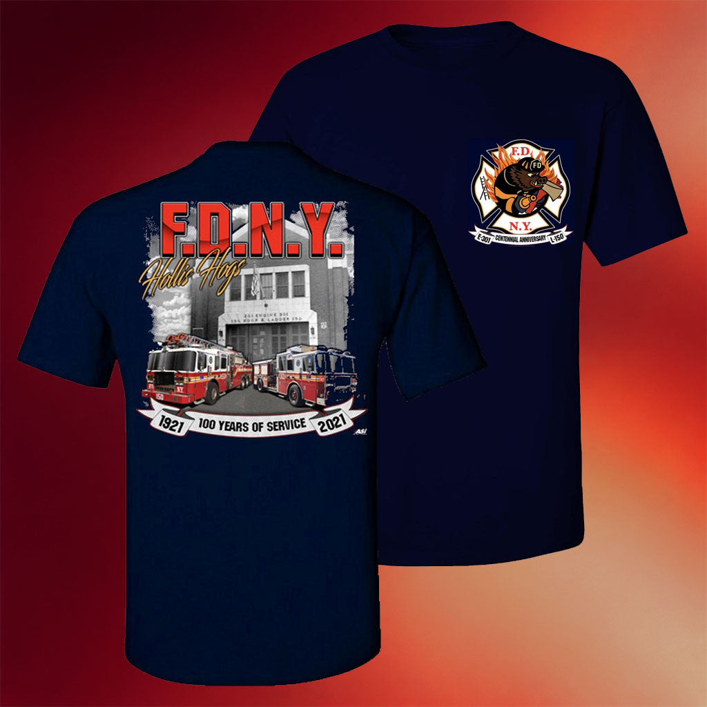 FDNY Merch 2026 Hollis Hogs Eng 301 House T-Shirt Best Gifts For Firefighters