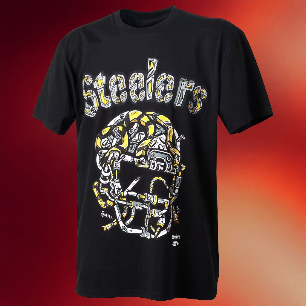 Pittsburgh Steelers Merch 2026 Pittsburgh Steelers Distortedd Black Leaders T-Shirt Fan Gear