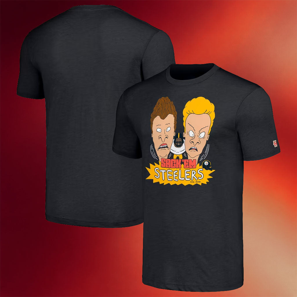 Pittsburgh Steelers Merch 2026 Pittsburgh Steelers X Homage X Beavis And Butt-Head T-Shirt