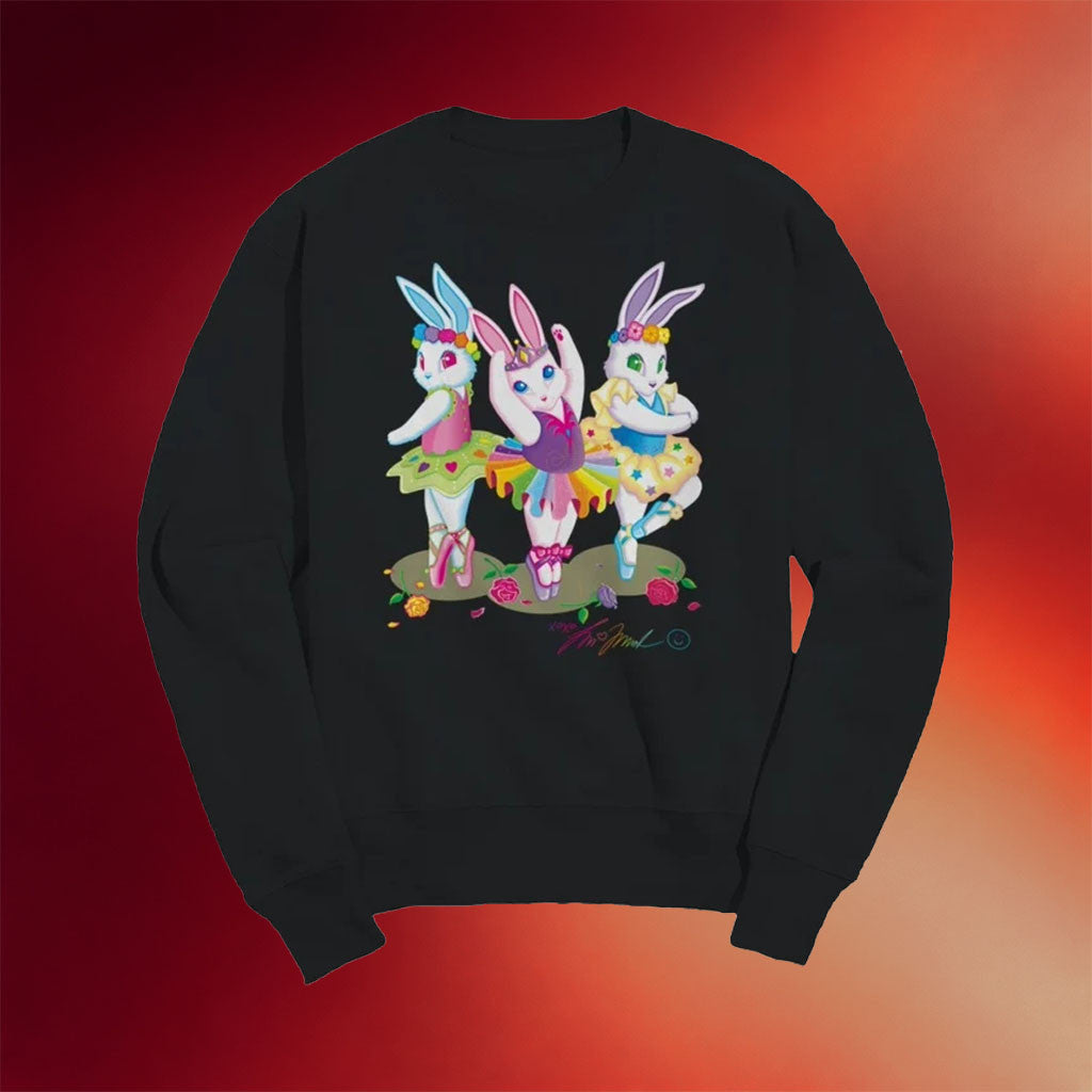 Lisa Frank Merch 2026 Ballerina Bunnies Crewneck Sweatshirt Black Gift For Sisters