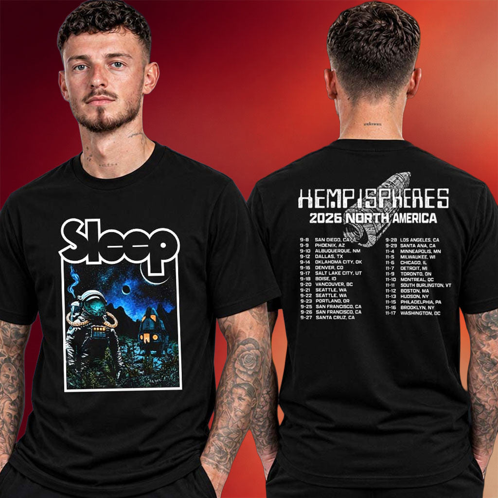 Sleep Merch Hemispheres Tour 2026 North America Tour Dates T-Shirt Present For Music Lovers