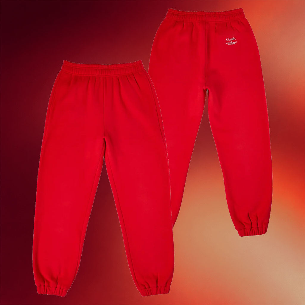 We're Not Really Strangers Merch 2026 Comfrt X WNRS Sweatpants Red Present For Friends