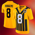 Aaron Rodgers Jersey Shirt 2026 Pittsburgh Steelers Merch #8 Gold Alternate Vapor FUSE Jersey