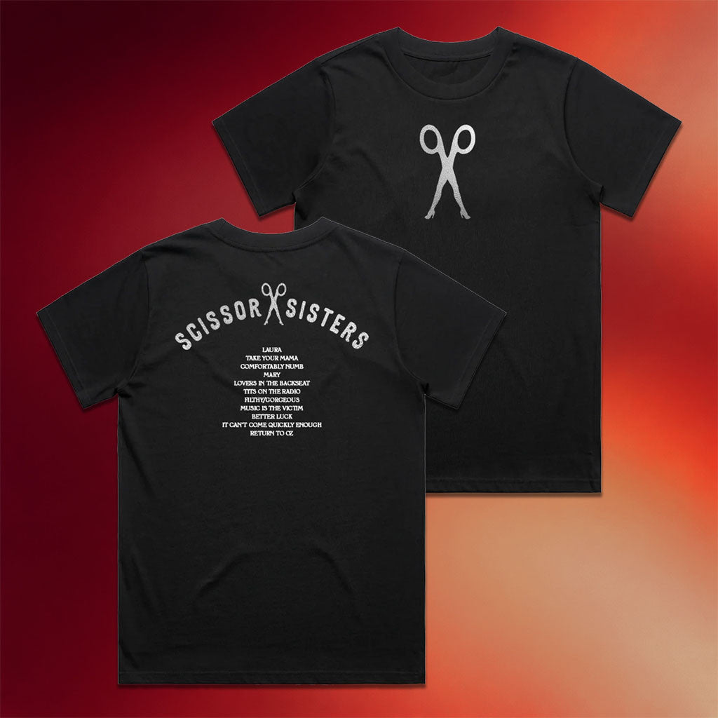 Scissor Sisters Merch 2026 Silver Foil Black Tracklist T-Shirt Gift For Pop Band Lovers