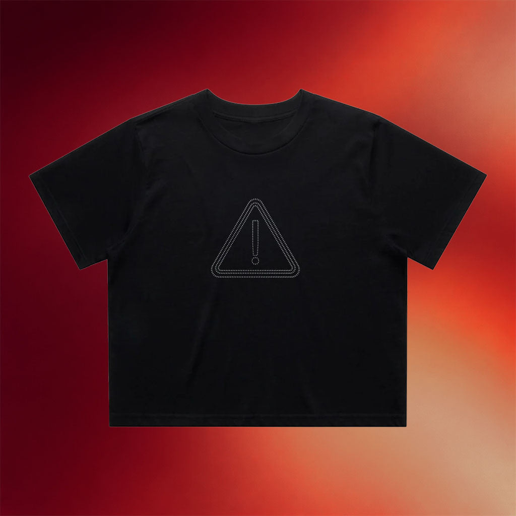 James Marriott Merch 2026 Warning Sign Black Crop Top Music Lover Gift Ideas For Her