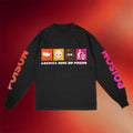 Asspizza Merch 2026 America Runs On Poison Long Sleeve Shirt Dunkin' Parody Shirt Black