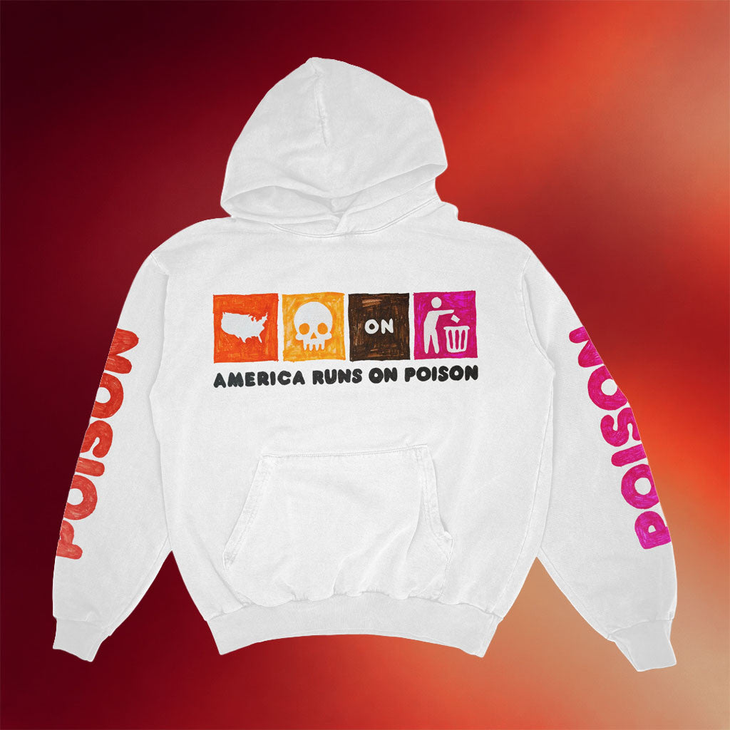Asspizza Merch 2026 America Runs On Poison Hoodie Dunkin' Parody Hoodie Gift For Sisters