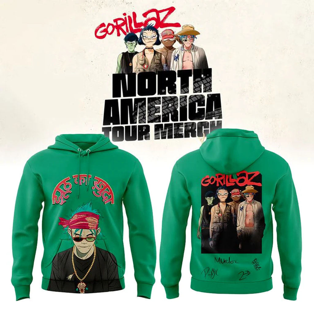 Gorillaz Merch 2026 Gorillaz North American Mountain Tour Hoodie Gift For Music Lovers