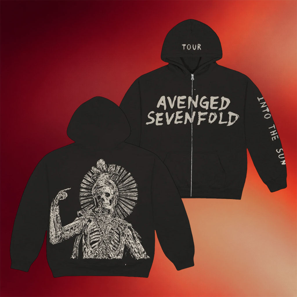 A7X World Merch 2026 Sun God Avenged Sevenfold Tour Zip Hoodie Present For Band Fans