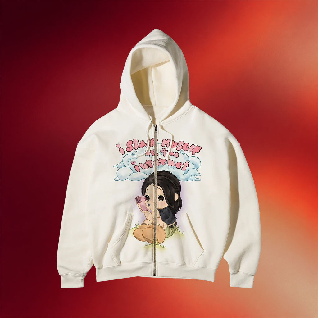 Julia Wolf Merch 2026 I Stalk Myself On The Internet Zip Hoodie Birthday Gift For Her