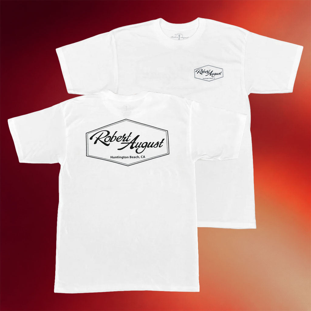 Robert August Surf Merch 2026 RA Offshore T-Shirt White Gifts For Your Boyfriend