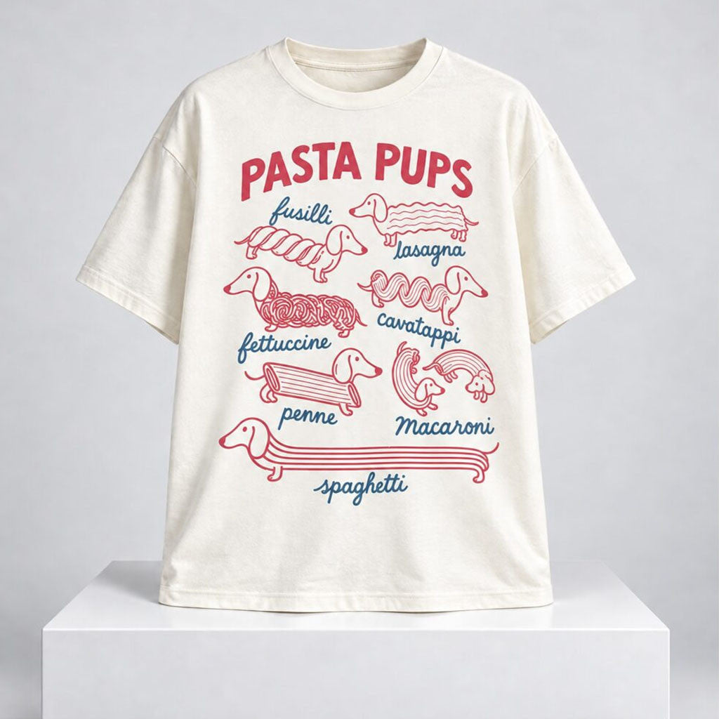 Pasta Pups T-Shirt Funny Dachshund Italian Food Shirt Gift For Sausage Dog Lovers
