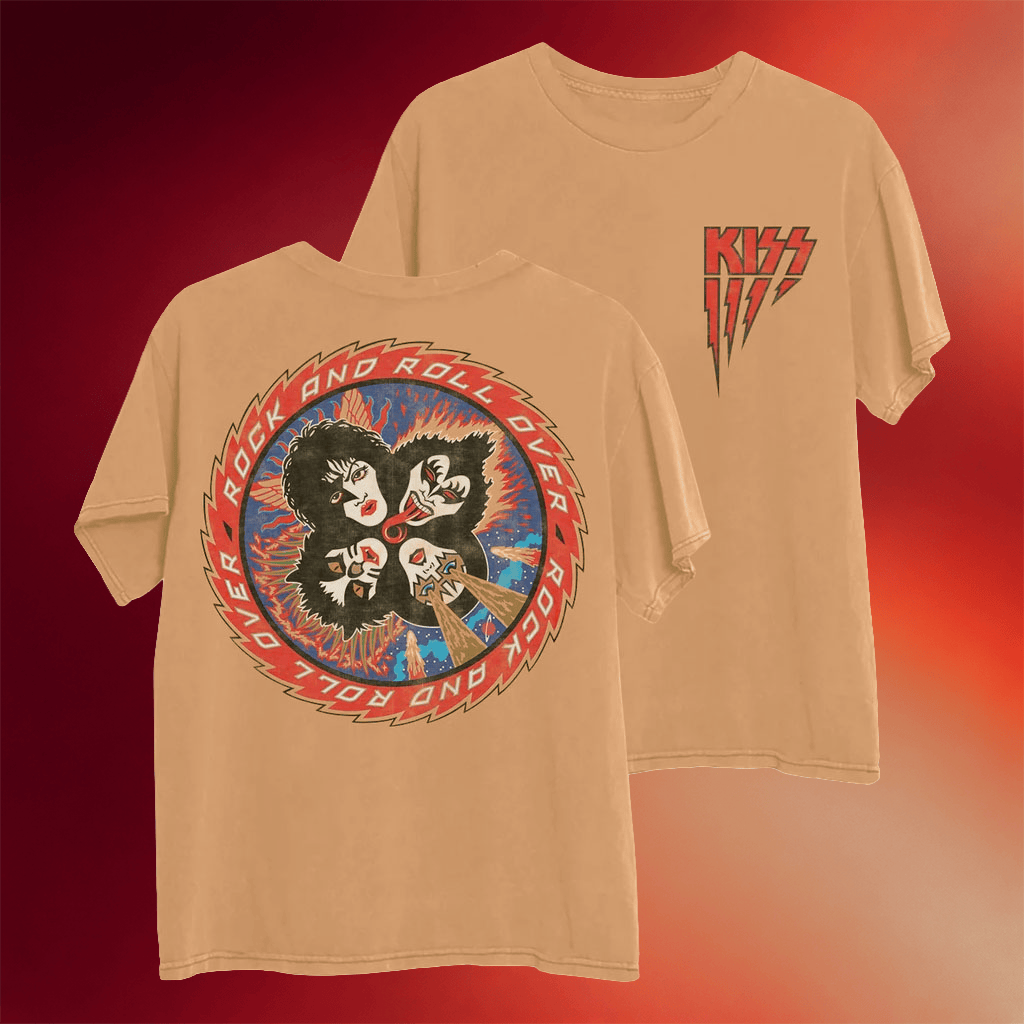 KISS Merch Rock And Roll Over 50Th Anniversary 2026 Rock And Roll Over Iconic Circular T-Shirt