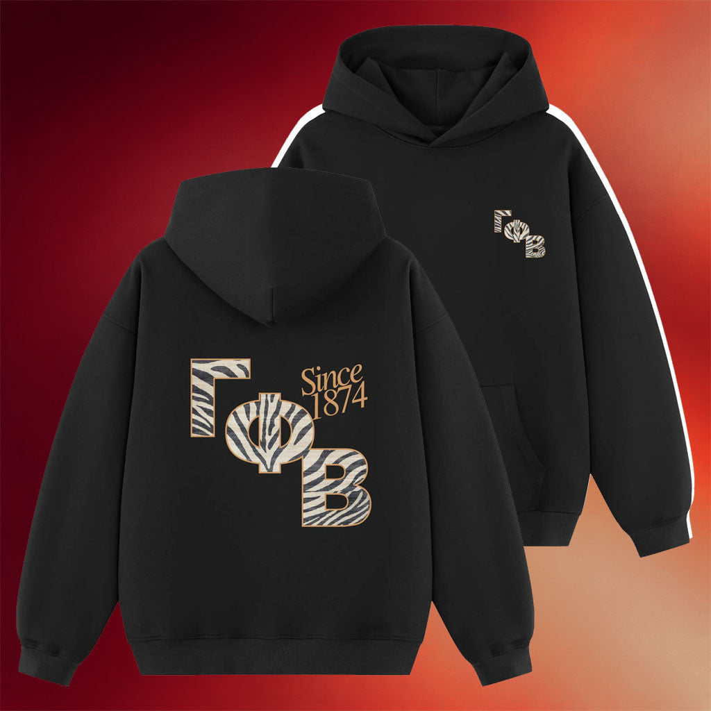 Gamma Phi Beta Merch 2026 Midnight Stripes Printed Sorority Hoodie Gift For Her