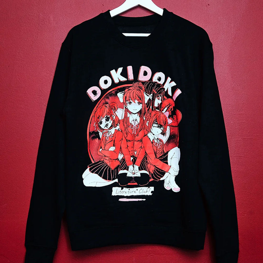 DDLC Merch Doki Doki Literature Club 2026 Doki Doki Sweatshirt Black Gift For Sisters