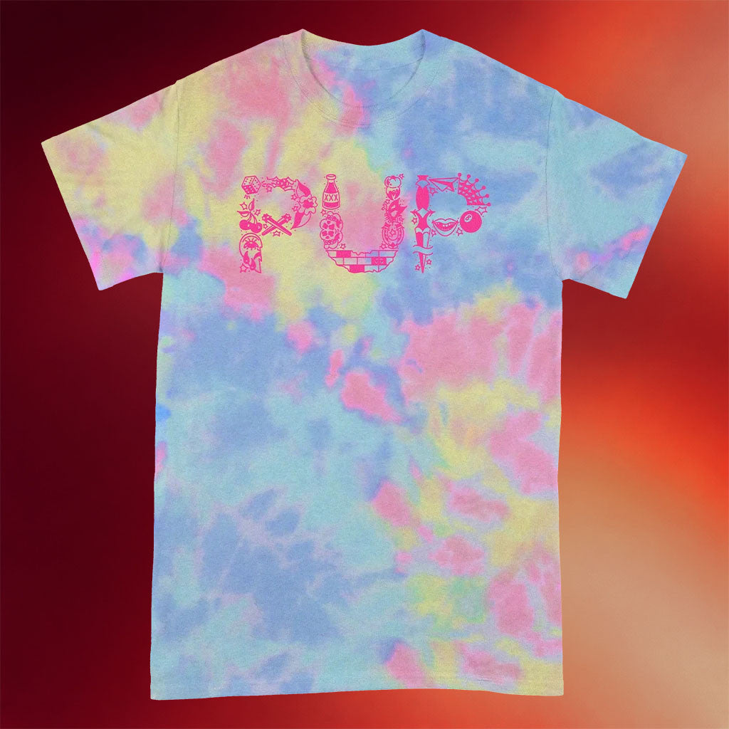 Pup The Band Merch 2026 Flash Logo Tie Dye T-Shirt Presents For Music Lovers