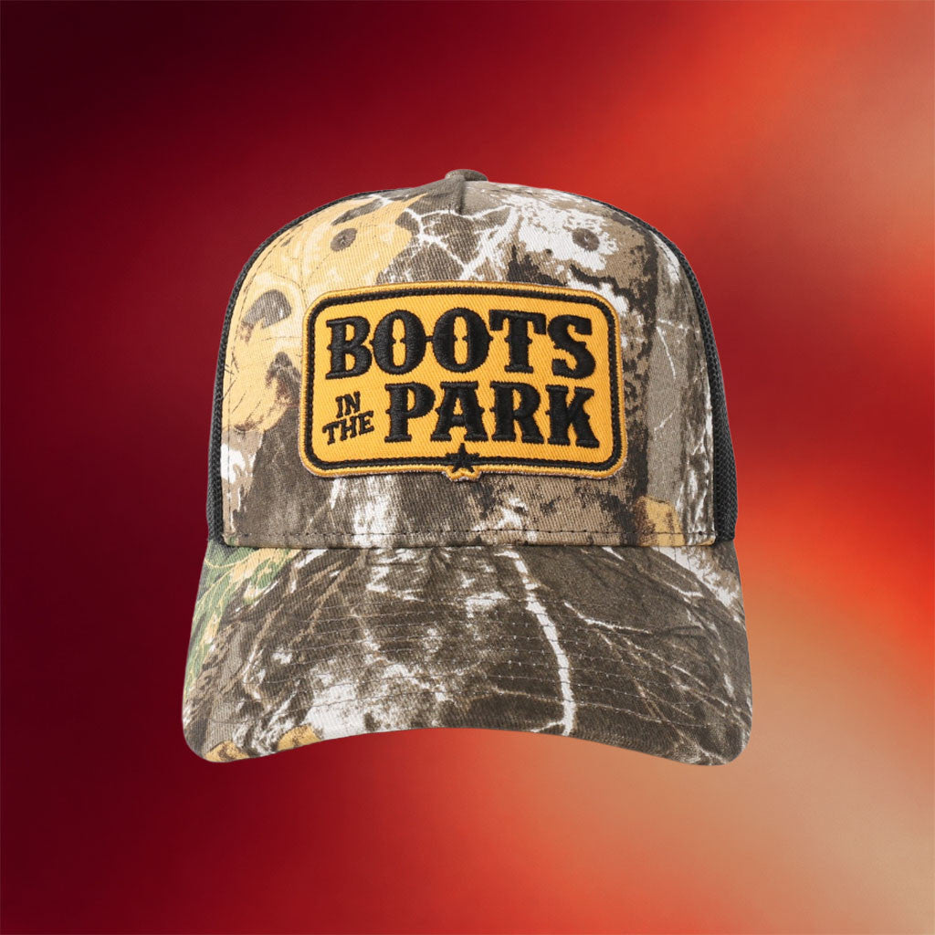 Boots In The Park Festival Merch 2026 Boots In The Park Camo Trucker Hat Gift For Country Fans