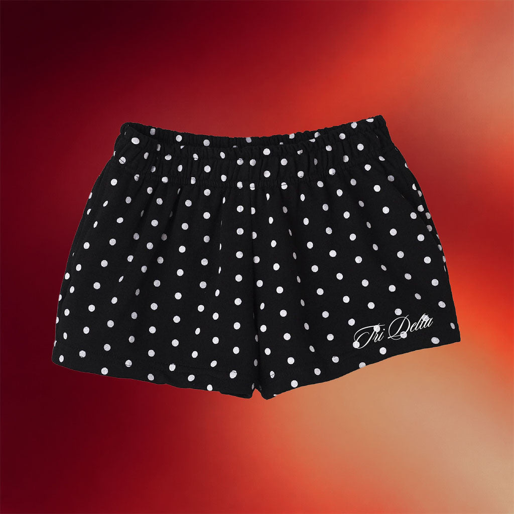 Tri Delta Merch Delta Delta Delta 2026 Spotted Essential Sorority Black Shorts Gift For Her