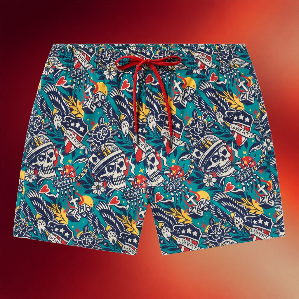 Zero Foxtrot Merch 2026 Liberty Skull Shorts Patriotic Gifts For Husband