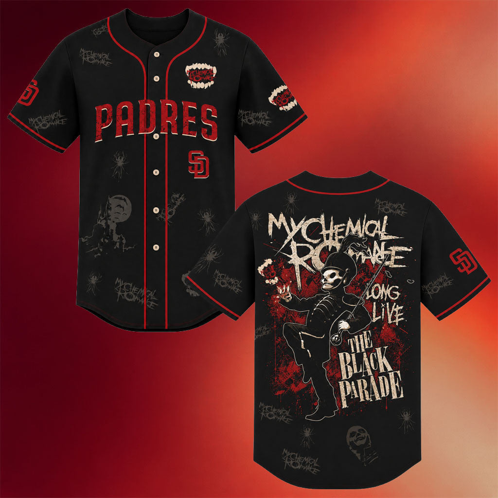 My Chemical Romance Merch MCR The Black Parade Tour 2026 Baseball Jersey MCR Tour Merch