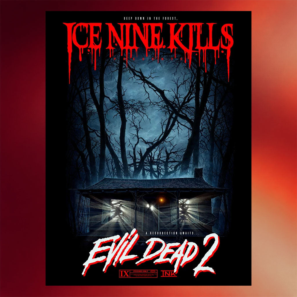 Ice Nine Kills Merch 2026 Resurrection Awaits Poster INK X Evil Dead 2 Merch Wall Decor