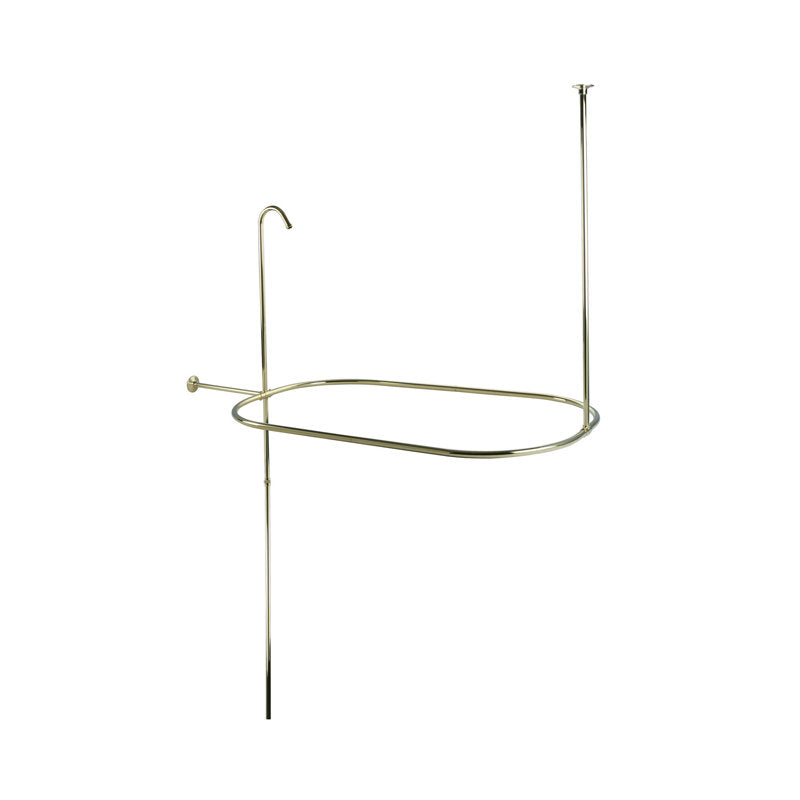 42-inch D-Shaped Shower Curtain Enclosure - Solid Brass Bathroom Kit