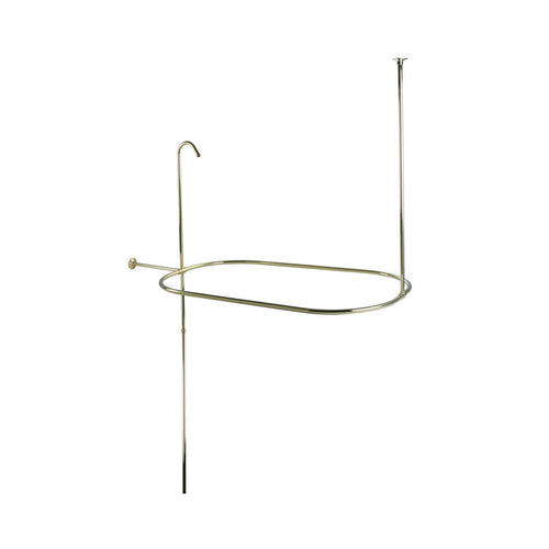 42-inch D-Shaped Shower Curtain Enclosure - Solid Brass Bathroom Kit