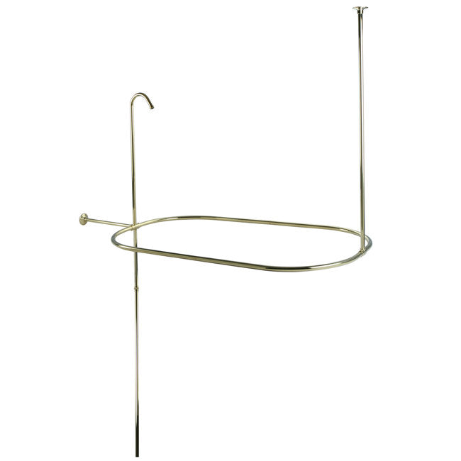 42-inch D-Shaped Shower Curtain Enclosure - Solid Brass Bathroom Kit