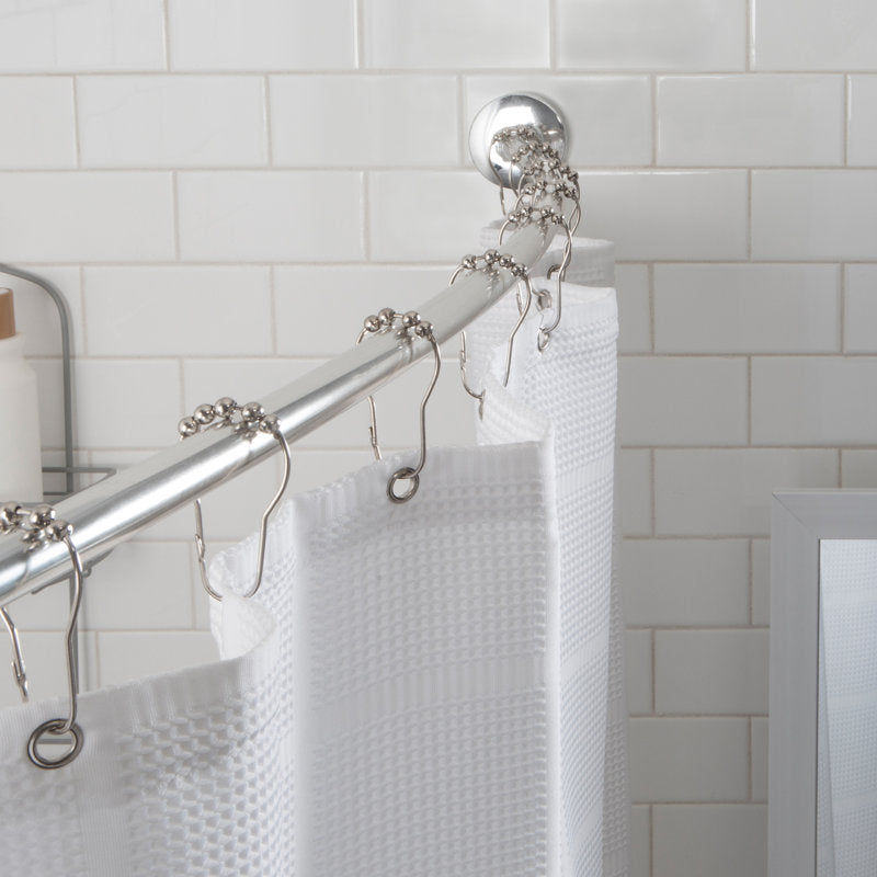 Curved Tension Shower Curtain Rod - Rustproof Stainless Steel No-Drill