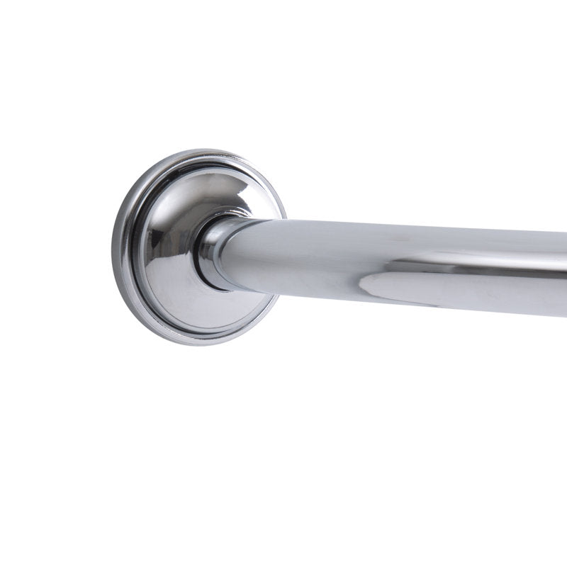 44" Curved Shower Curtain Rod - Chrome Rust-Resistant Bathroom Pole
