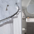 44" Curved Shower Curtain Rod - Chrome Rust-Resistant Bathroom Pole