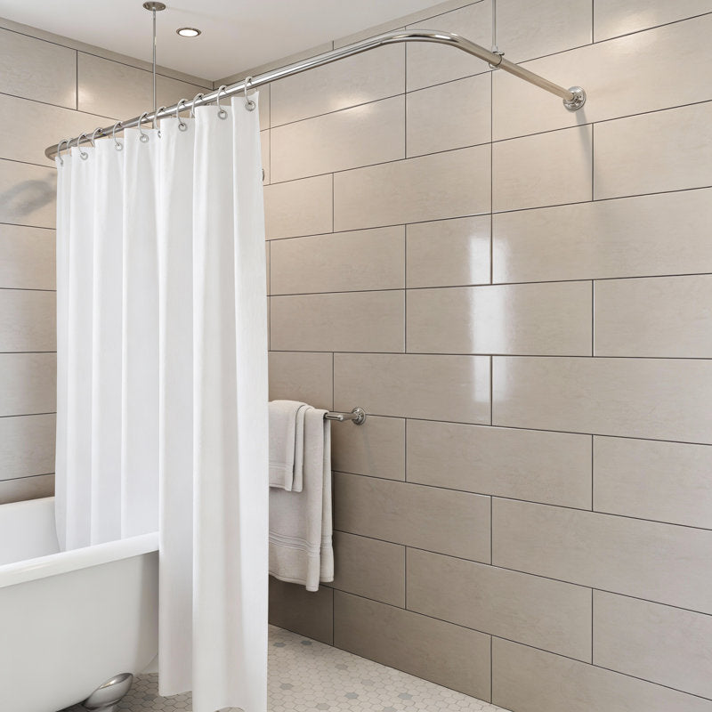 5ft U-Shaped Shower Curtain Rod - Rust-Proof Aluminum Corner Rod
