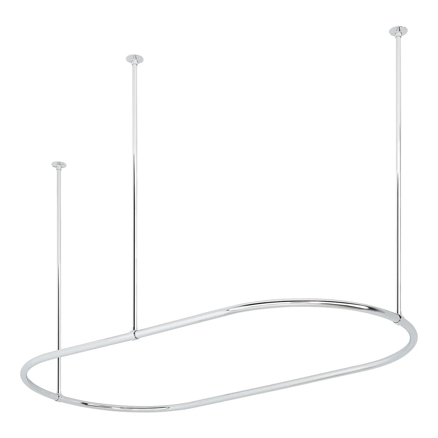 60" Oval Shower Rod Enclosure - Solid Brass for Clawfoot Tubs