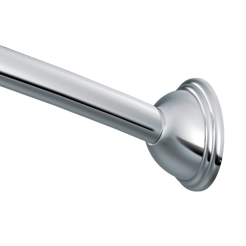 60-Inch Curved Fixed Shower Curtain Rod - Chrome Bathroom Hardware