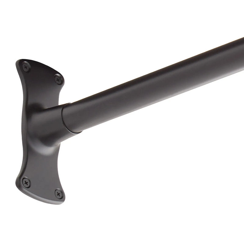 60" D-Shaped Shower Rod Enclosure - Matte Black Fixed Curtain Frame