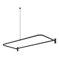60" D-Shaped Shower Rod Enclosure - Matte Black Fixed Curtain Frame