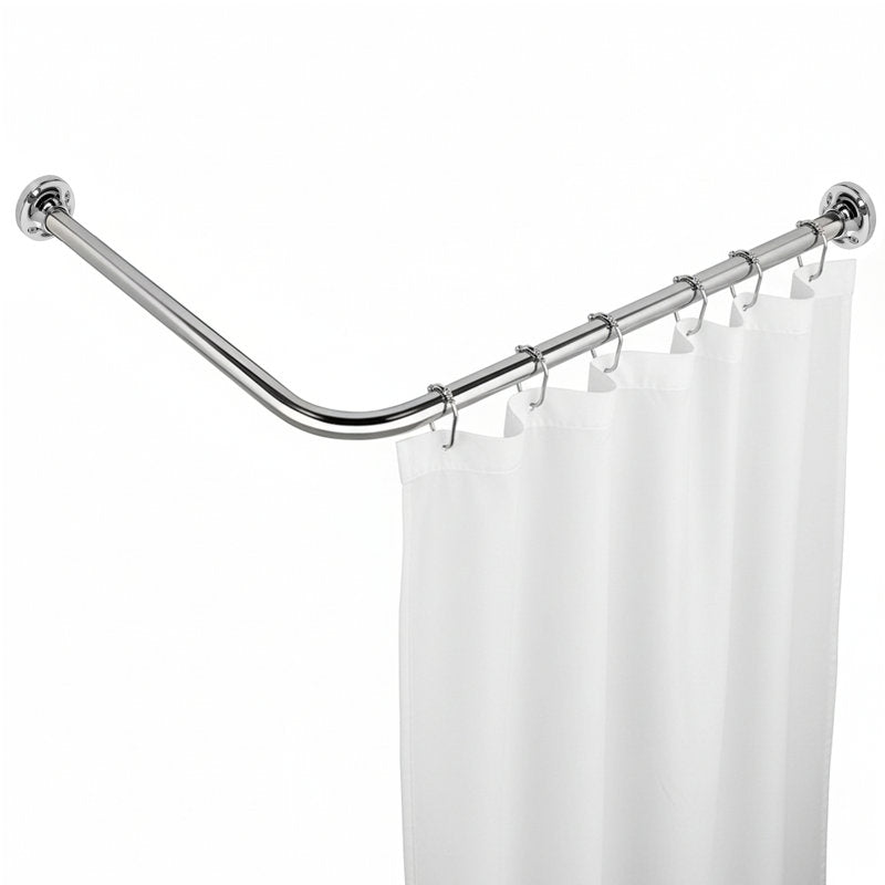 6' L-Shaped Corner Shower Curtain Rod - Rust-Proof Aluminum