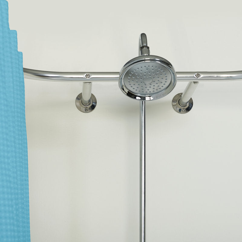 D-Shaped Shower Curtain Rod - Rustproof Aluminum for Clawfoot Tubs