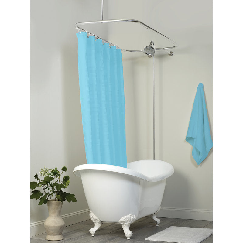 D-Shaped Shower Curtain Rod - Rustproof Aluminum for Clawfoot Tubs