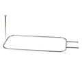D-Shaped Shower Curtain Rod - Rustproof Aluminum for Clawfoot Tubs