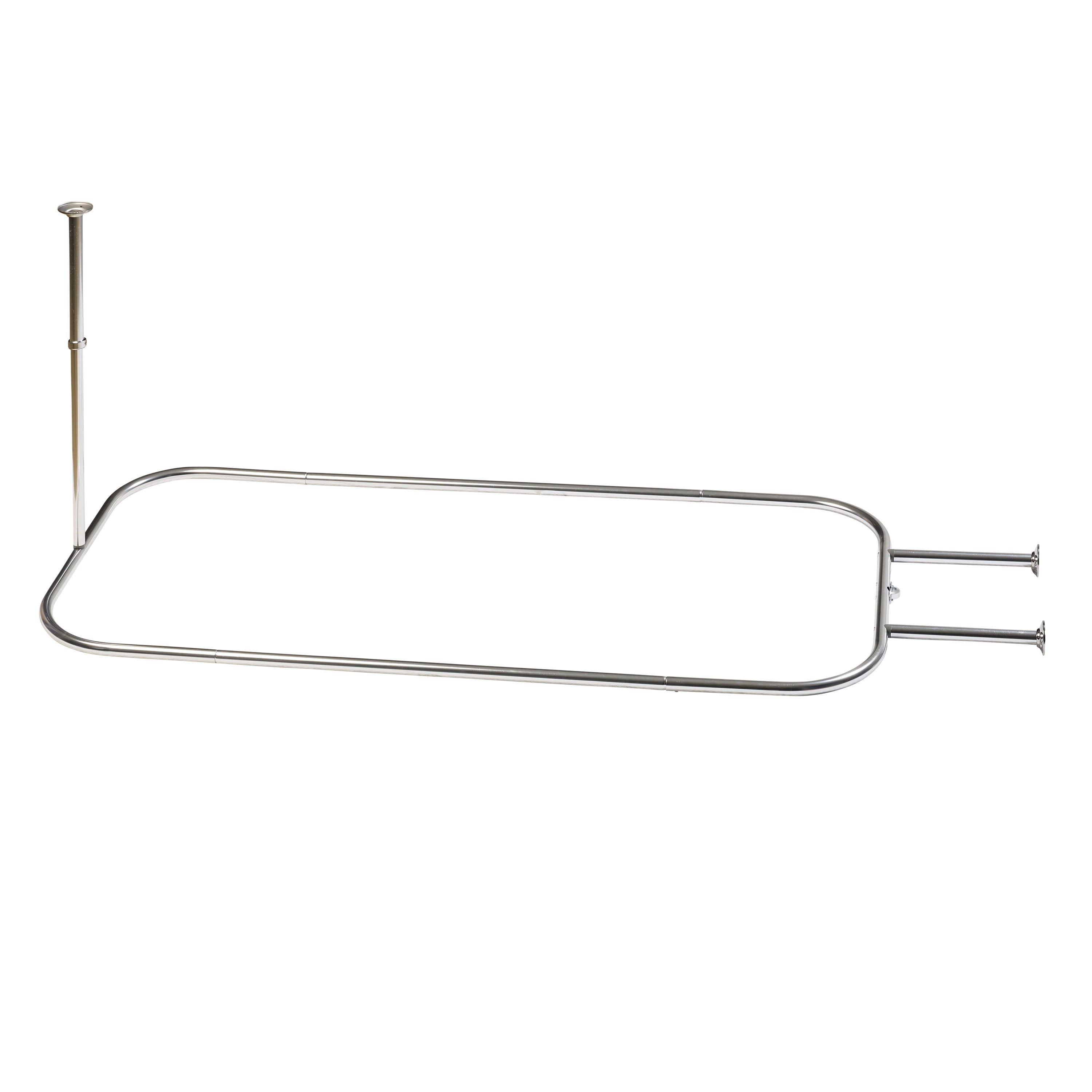 D-Shaped Shower Curtain Rod - Rustproof Aluminum for Clawfoot Tubs